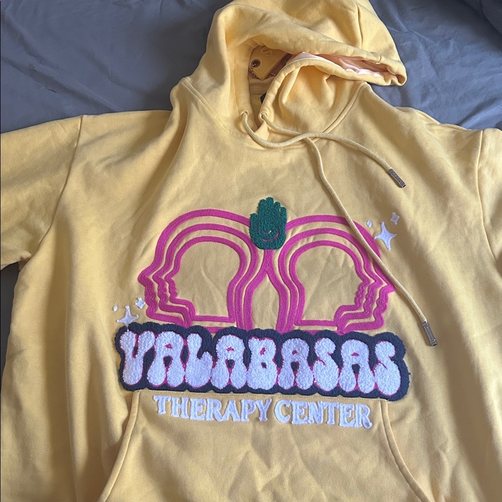 Valabasas Yellow Hoodie with Embroidery